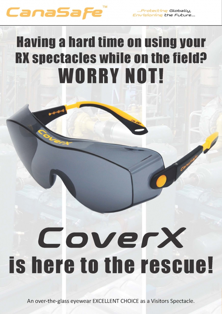 عینک ایمنی کاناسیف مدل CoverX 20400 لنز دودی