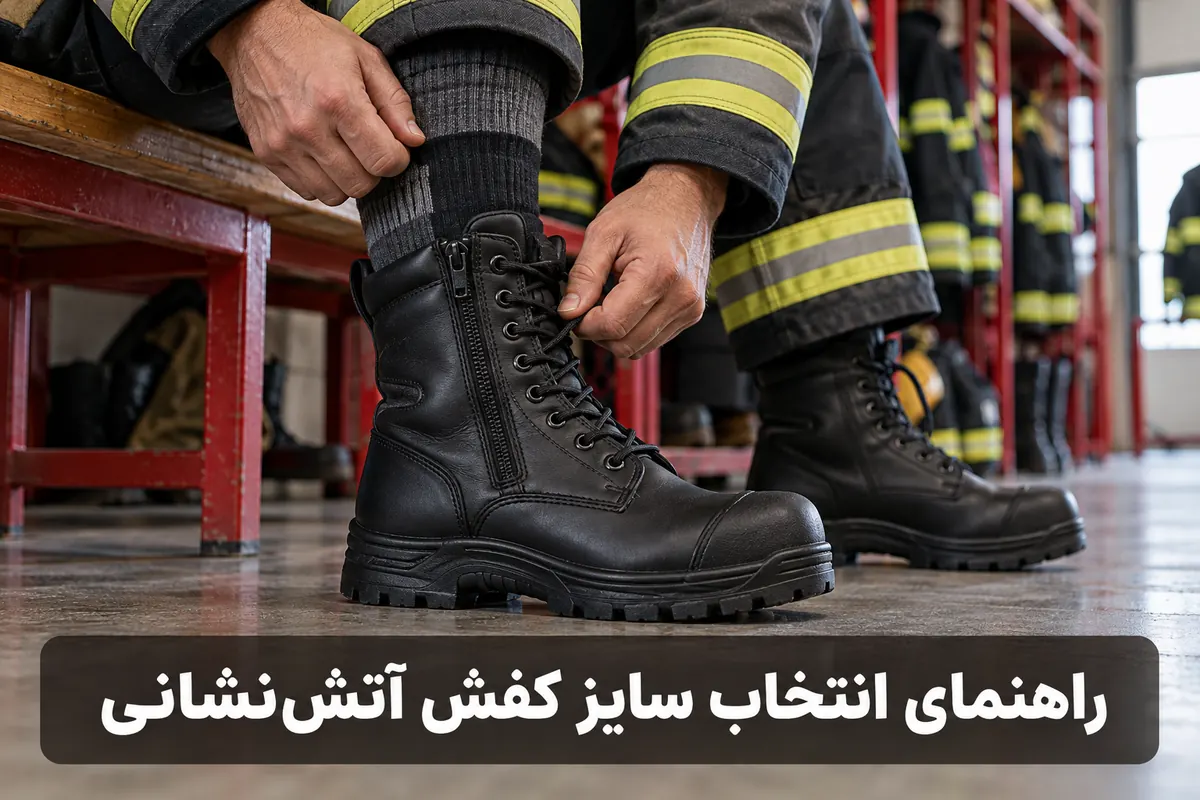 راهنمای انتخاب سایز کفش آتشنشانی روش انتخاب سایز مناسب کفش و چکمه آتش نشانی