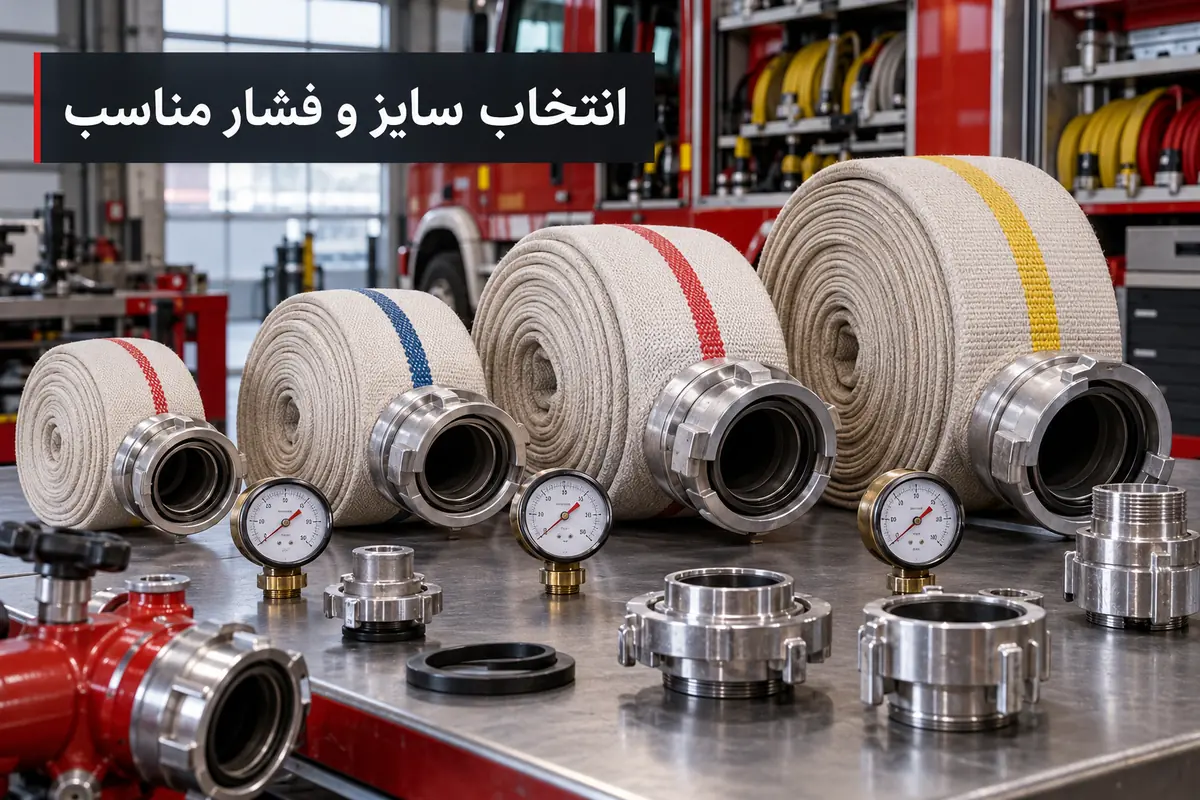 انتخاب سایز و فشار مناسب مقایسه سایز و فشار شیلنگ آتش نشانی